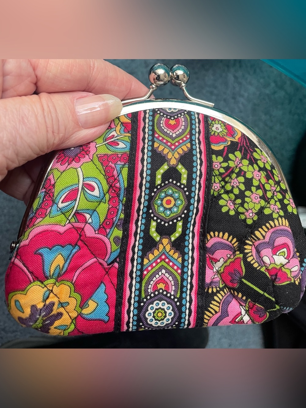 Vera Bradley double coin purse, Symphony in Hue pattern